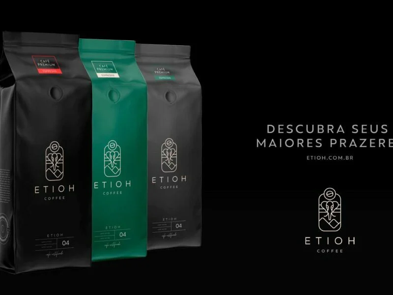 embalagens de café com fundo preto etioh