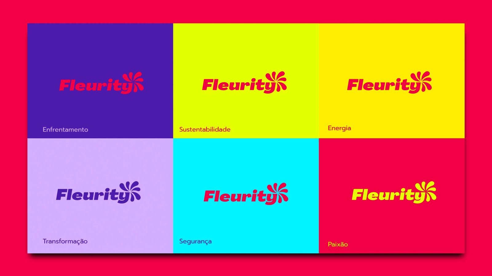 variação de seis logotipos de cores diferentes