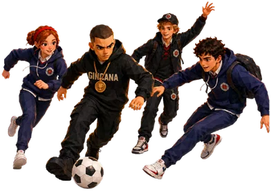 Jovens jogando futebol